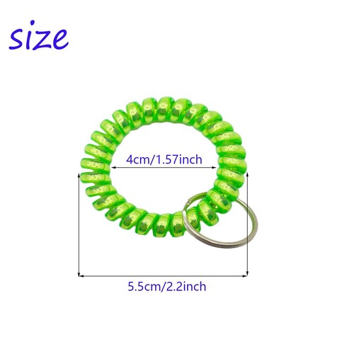 10 Pack Spring Coil Wrist Keychain for Gym Pool ID Badge Outdoor Sports - Picture 7 of 7