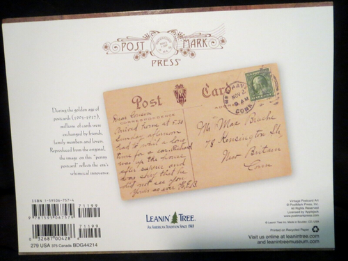 Leanin' Tree-Antique Post Card Repro-Two Bears Toasting Champagne Card #3029 - Picture 2 of 5
