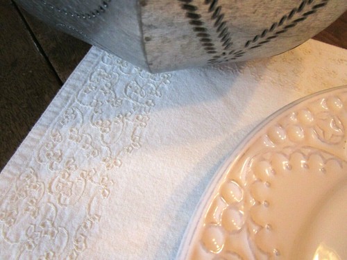 Neu! Vintage Pier One 100% Baumwolle Natur Bestickt Tischsets, 4er Set - Bild 6 von 6