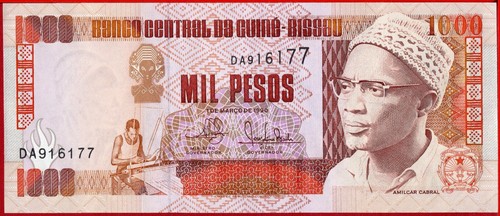 GUINEA BISSAU 1.000 1000 PESOS 1 3 1990 P 13a UNC kostenloser Versand ab 100 $ - Bild 2 von 3