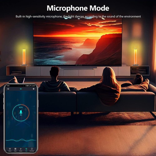 2X Smart LED Light Bar RGB Flow Light TV Gaming Backlight Bluetooth App Control - Picture 6 of 15