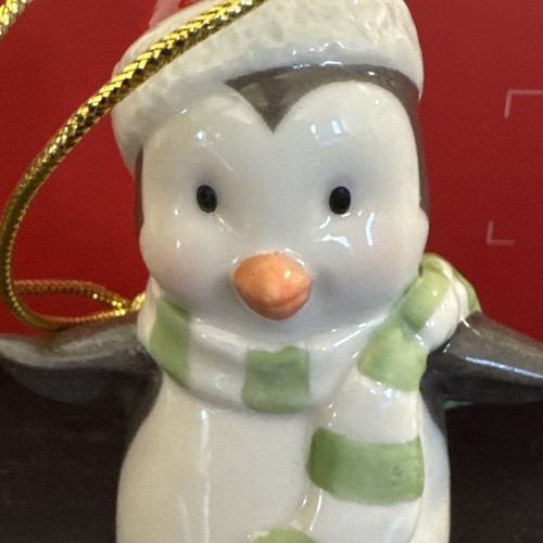Lenox Festive Friends Penguin Ornament 3 inch Porcelain, with box - Picture 11 of 11