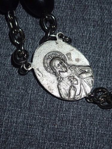 Large 30” Ebony Wood Rosary Vintage or Antique - Picture 7 of 7