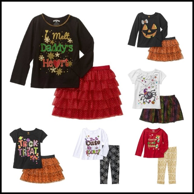 new baby toddler girls halloween christmas tee skirt leggings 2 pc outfit set