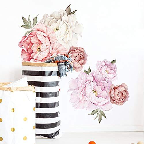 Peonies Flowers Wall Decals Watercolor Elegant Floral Wall Stickers for Girls - Picture 4 of 7