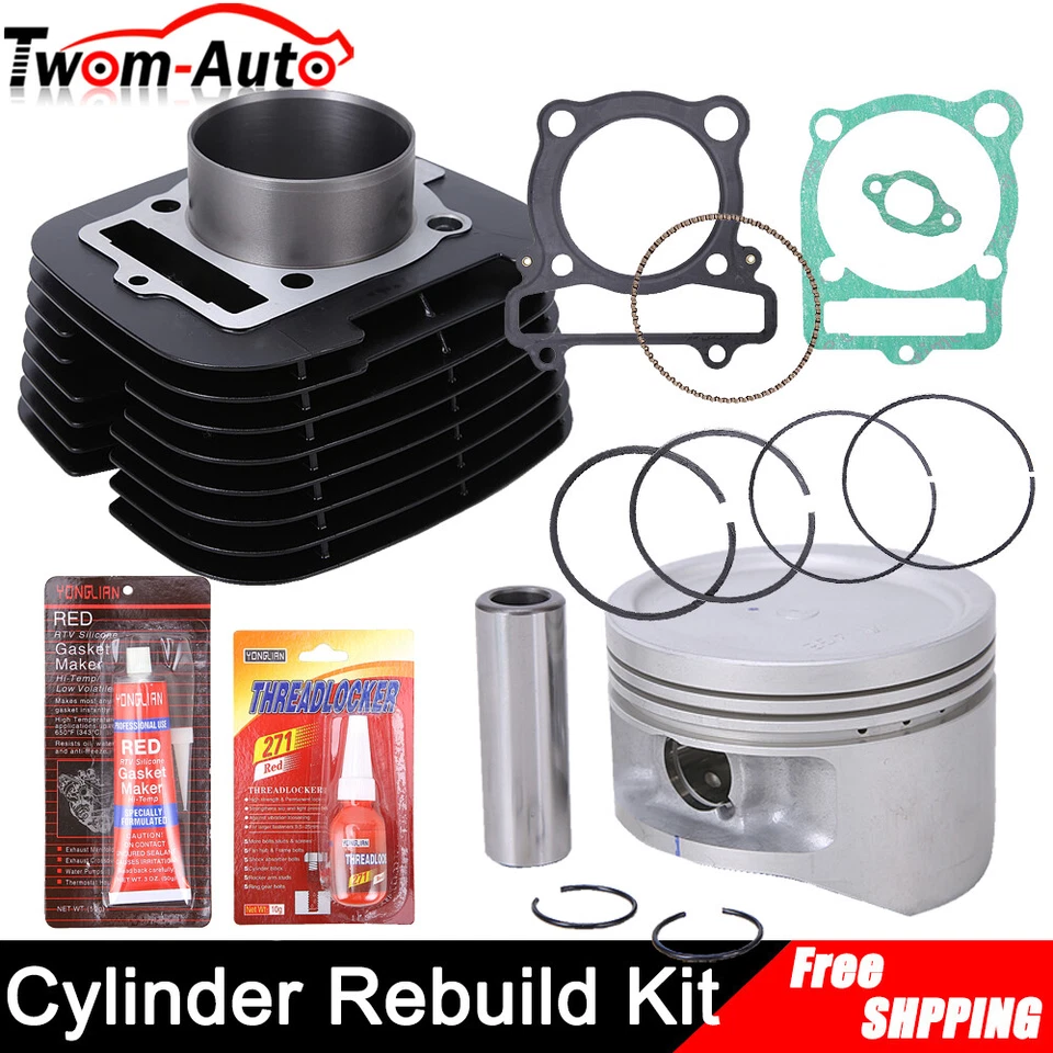 For Yamaha Big Bear 400 4x4 ATV Cylinder Piston Gasket Top End Rebuild Kit 00-12 - Image 3 of 4