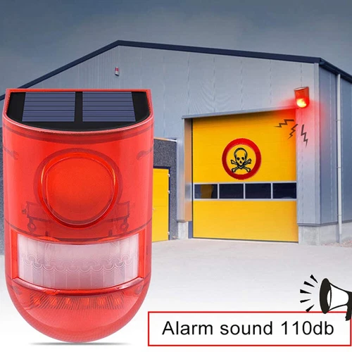 Waterproof Outdoor Solar Powered LED Alarm Lamp Warning Security Flashing Light - Picture 1 of 12