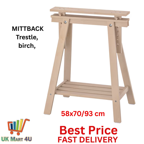 NEW IKEA MITTBACK Trestle Birch Adjustable Workbench Support 58×70 / 93 cm - Picture 2 of 3