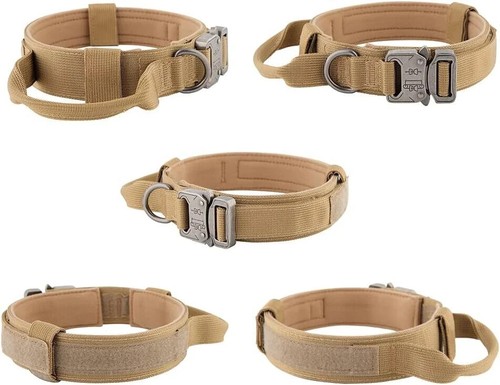 Tactical Dog Collar Military With Lead Thick Handle Adjustable Strong Training - Picture 14 of 26
