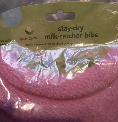 Green Sprouts 3 Pack Terry Cotton Drip Drop Dribble Baby Bibs Pink-Grey-White - Picture 6 of 8