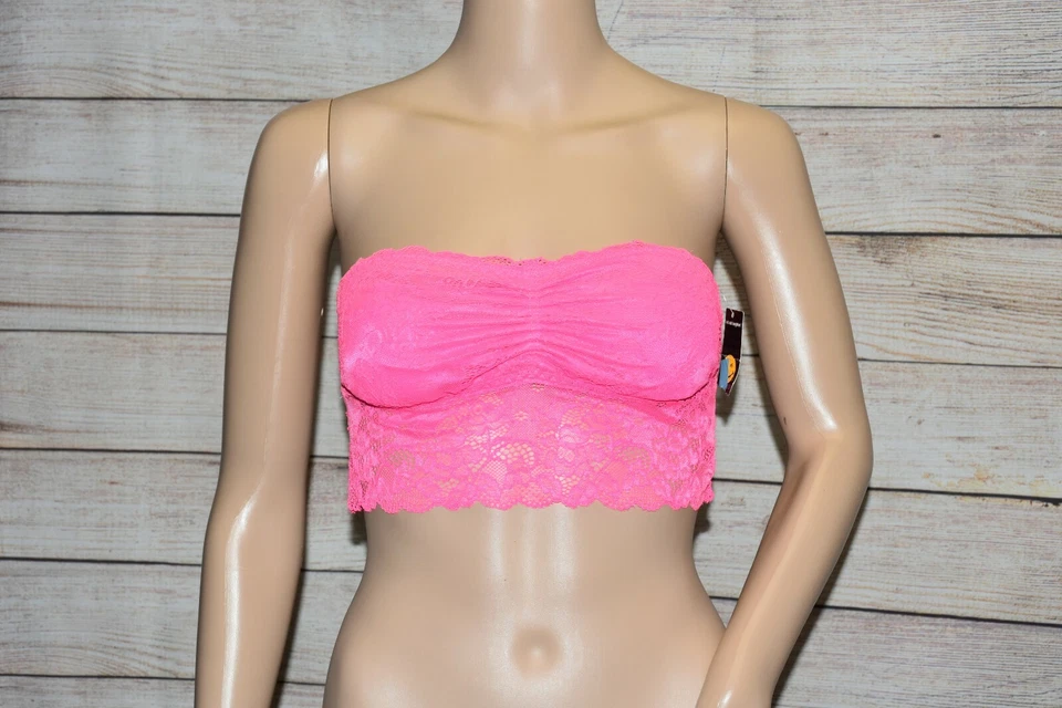 NUEVO CON ETIQUETAS SUJETADOR BANDEAU JOE BOXER L ROSA CALIENTE RUCH ALMOHADILLA EXTRAÍBLE CROCHET ENCAJE FESTONEADO Foto 2 de 4