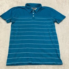Company 81 Polo Shirt Adult Large Blue Stripe Short Sleeve Men's Collared 