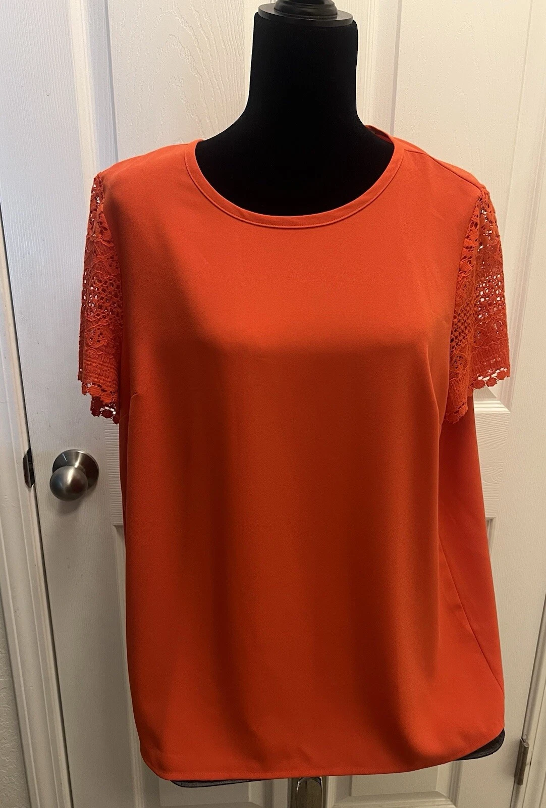 Camicia donna Michael Kors arancione manica corta taglia L
