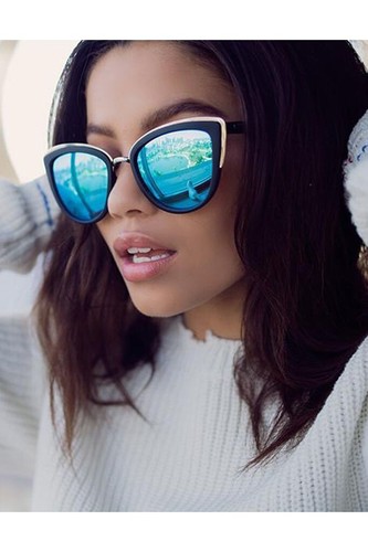 Sunglasses  Cat Eye RONETTE Women  Mirror Reflective Lens Shadz GAFAS girl INSTA - Picture 11 of 26