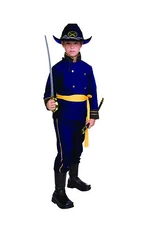 UNION OFFICER CHILD COSTUME CIVIL WAR SOLDIER KIDS BOY UNIFORM BLUE GENERAL ARMY