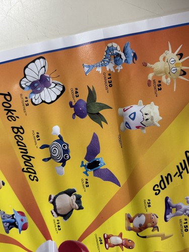 1999 POKEMON catch'em here Burger King KIDS MEAL Poster TOY Pikachu Nintendo Y2K - Picture 5 of 16