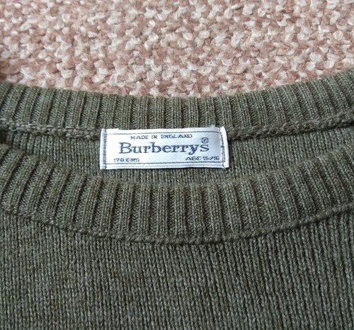 Suéter de Caza Burberrys Vintage Años 90 Hecho en Inglaterra Parches de Lana y Cuero - Imagen 12 de 15