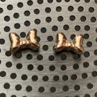 Minimalist Antique Gold Tone Bow Bowtie Stud Earrings 1713