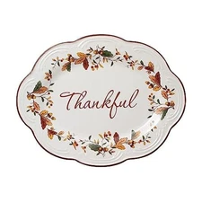 Pfaltzgraff Autumn Berry Small Oval Platter, 10.5 inches, Cream