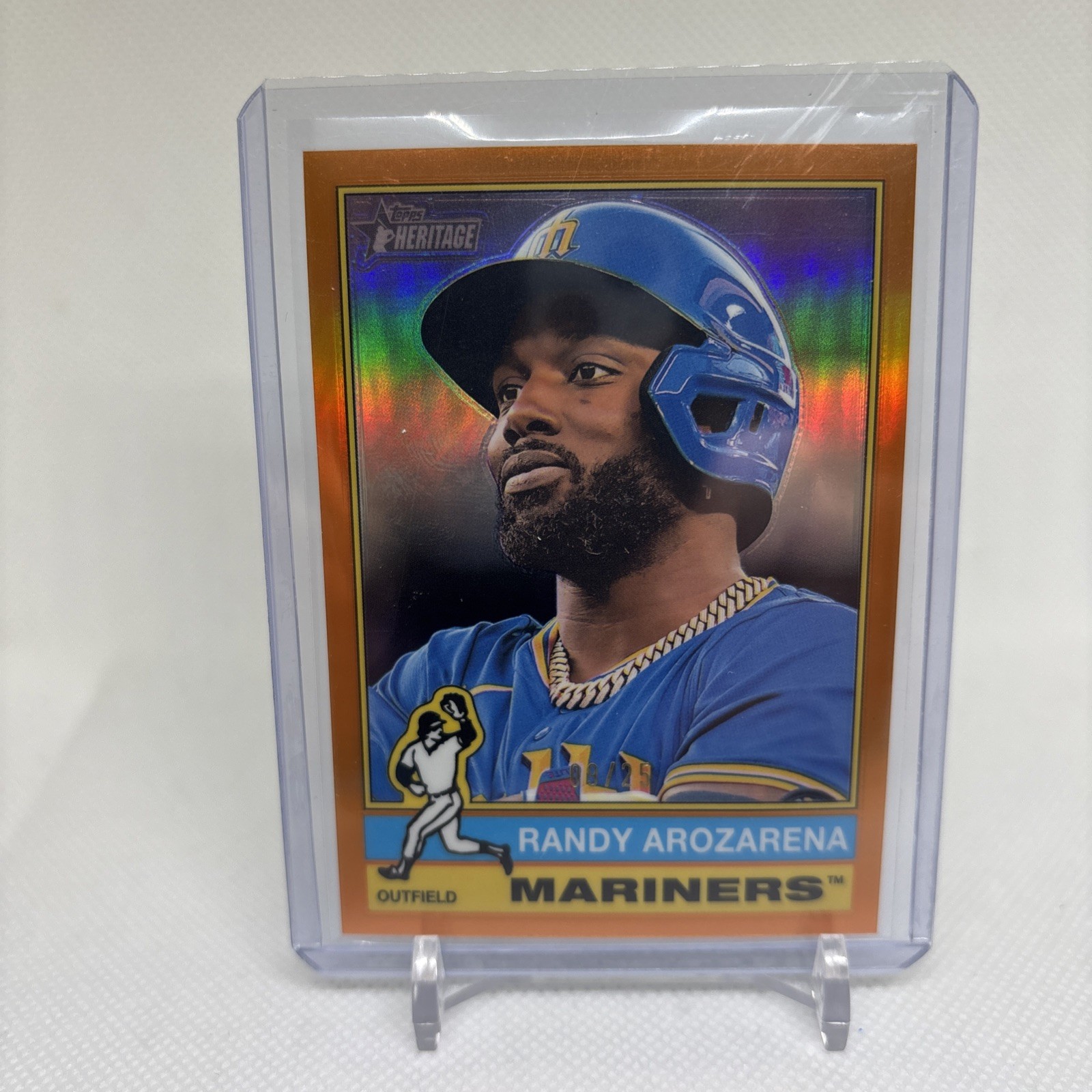 2025 Topps Heritage - Randy Arozarena #44 Chrome Orange Border 9/25 SSP