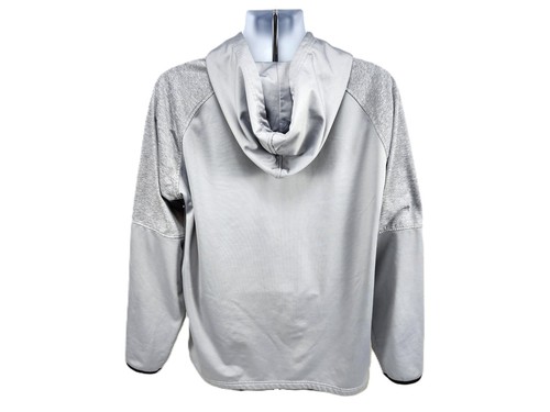 Reebok 1/2 Zip Gray Hooded Sweatshirt, Sz XL Lightweight Fleece Activewear - Picture 4 of 8