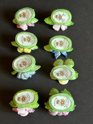 Vintage 8 portacarte Adderley Fine Bone China fiori floreali Inghilterra in scatola - Foto 6 di 16