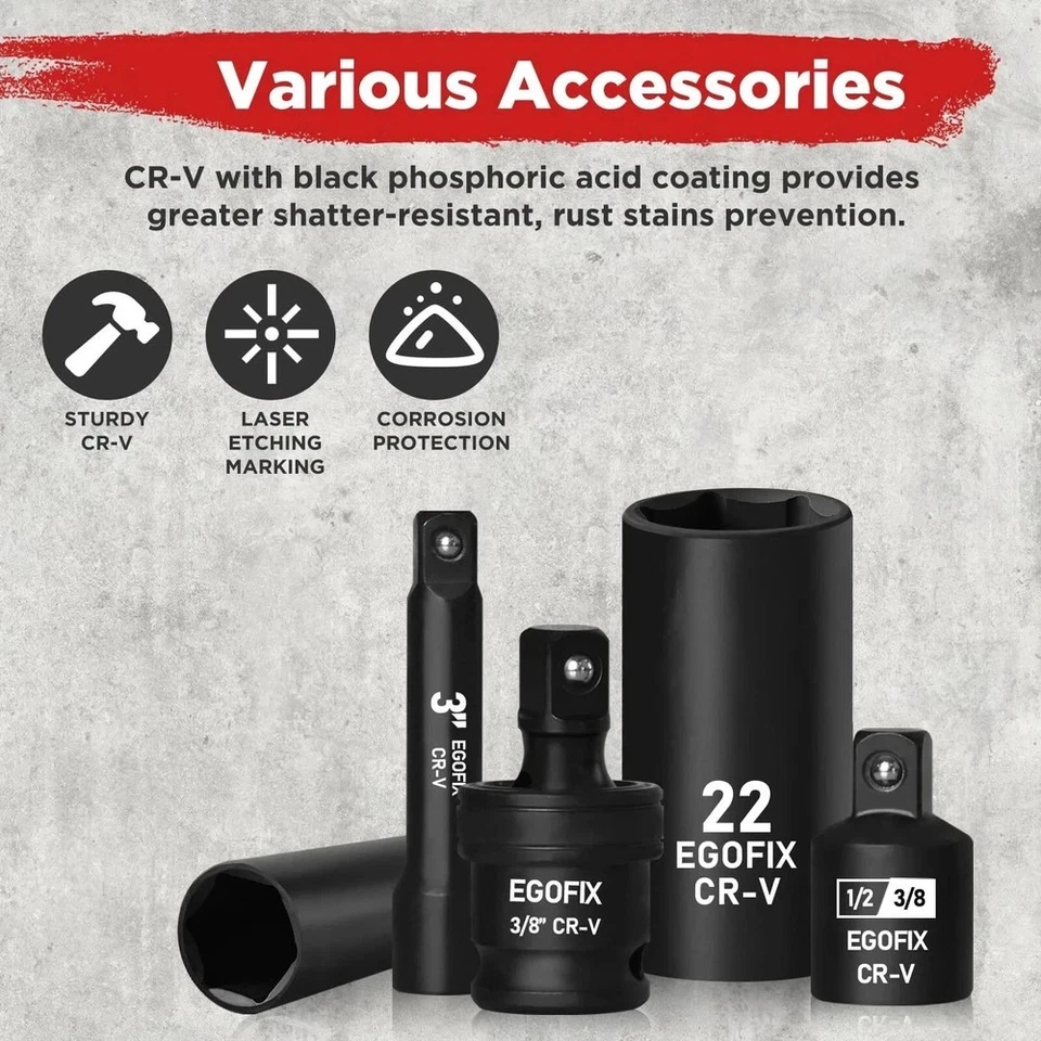 3/8 In. 50 Piece Milwaukee 6 Point Impact Socket Ratchet Drive and Metric Set - Image 2 of 4