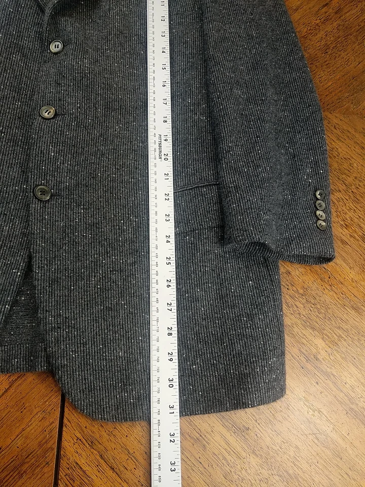 Abrigo Traje Brioni Talla 42R Italiano 100% Cachemira Gris Texturizado 3 Botones Blazer Foto 3 de 4