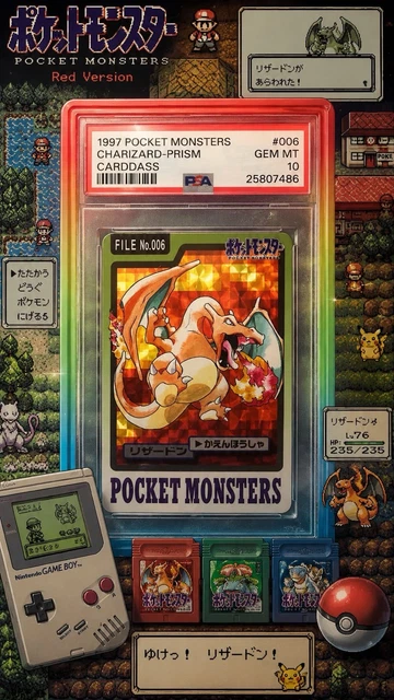 1997 Pocket Monsters Carddass Prism Charizard #006 Graded PSA 10 - POP 100!
