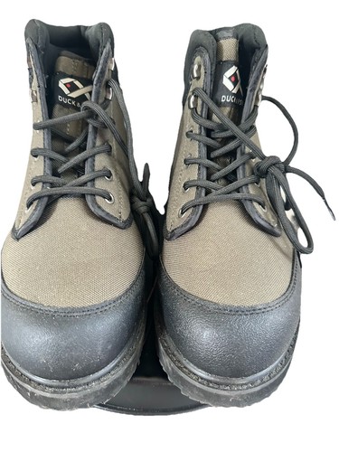 DUCK AND FISH Work Boots Mens 10 Green Black Lace Up - Picture 2 of 6