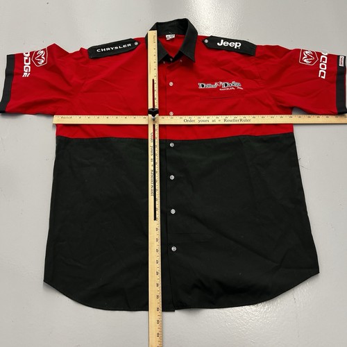 Vintage 90s Dallas Dodge Jeep Chrysler Mechanic Button Up Shirt Mens Size XL - Picture 9 of 13