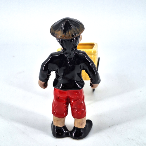 Vintage Enesco Keramik Junge schiebt Schubkarre Übertopf Figur Made in Japan - Bild 4 von 9