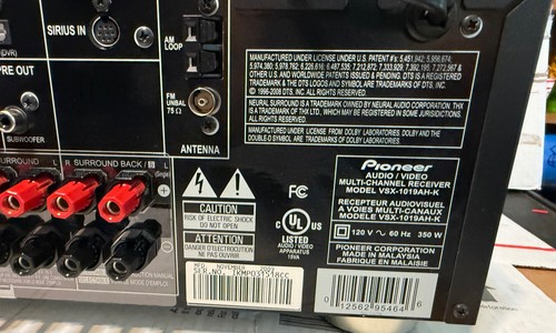 PIONEER VSX-1019AH  7.1 Ch HDMI A/V RECEIVER CD,  BLU-RAY  w/ CONTROL  NICE! - Picture 13 of 20