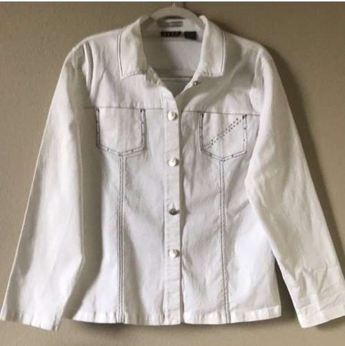 ELCC Damen Nieten Jacke Shacket Gr. Large weiß Southwestern Style - Bild 1 von 9