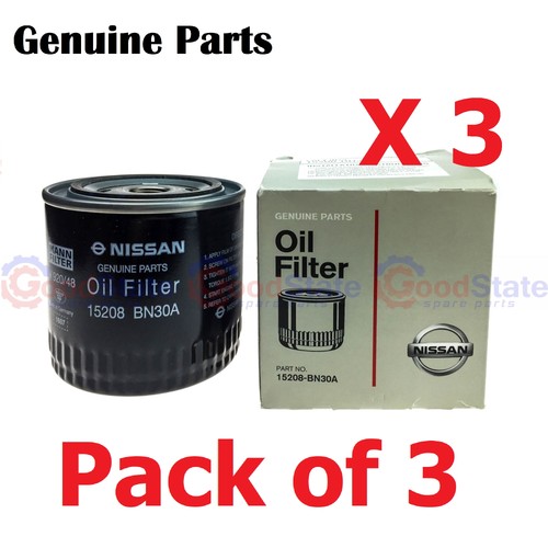 GENUINE Nissan Navara D22 D40M D40T Pathfinder R51 YD25 2.5  Oil Filter Set of 3 - Picture 1 of 2