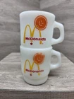 Vintage McDonald's Anchor Hocking Fire King Milk Glass Canada Coffee Mugs Rare!!