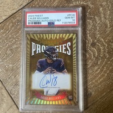 2024 Topps Finest Football Prodigies Caleb Williams Gold Auto 27/50 Bears PSA 10