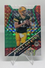 AARON RODGERS #WW11 2020 PANINI MOSAIC PACKERS WILL TO WIN GREEN INSERT