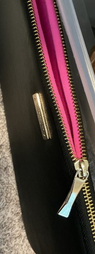 Kate Spade Laptoptasche schwarz gepolstert Reißverschluss Computerhülle Gold Reißverschluss - Bild 4 von 4
