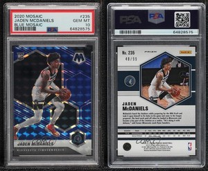 2020 Panini Mosaic Blue Prizm /99 Jaden McDaniels #235 PSA 10 GEM MT Rookie RC