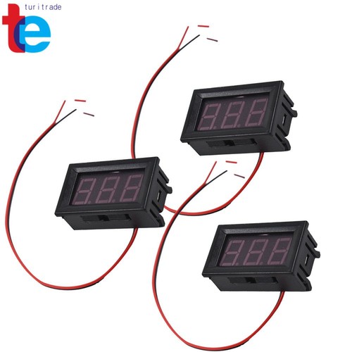 Blue LED 3× DC 4.5-30V 3Digital Display Voltage Meter Voltmeter Panel Motorcycle - Picture 6 of 8