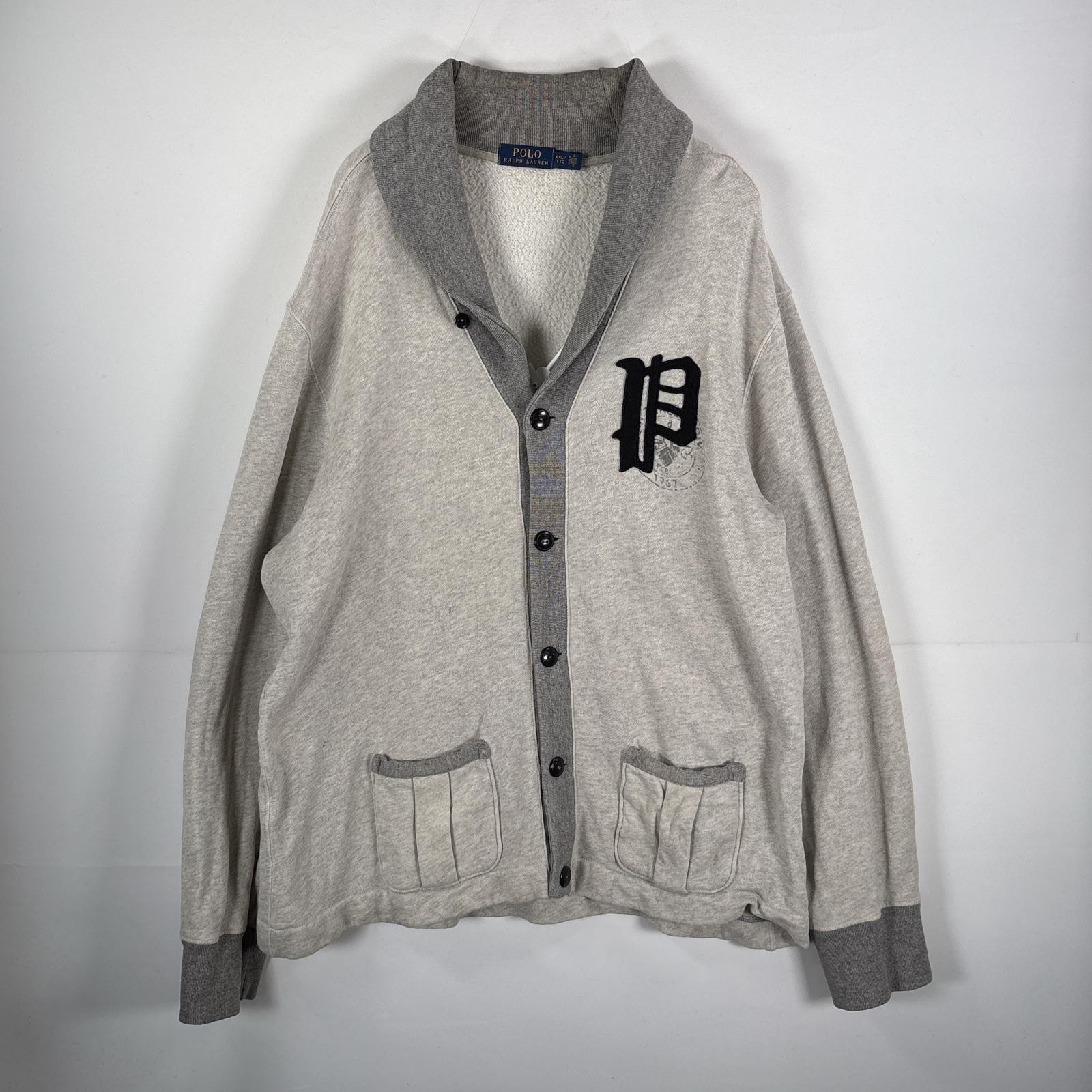 Vintage Polo Ralph Lauren cardigan shawl collar big size XXL Gray men s Used