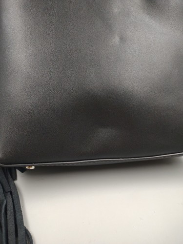 Calvin Klein Soma North/South Messenger Crossbody ~ Black With Fringe/Tassels - Picture 2 of 7