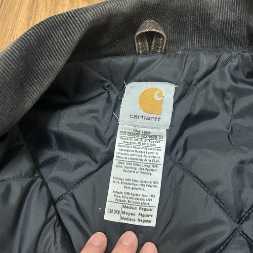 Carhartt Giacca Uomo Media Regolare C26 DKB Fodera Trapuntata Tela Anatra Pesante - Foto 8 di 12