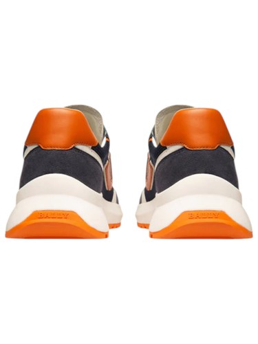 Bally Demmy 6300211 Herren Mitternacht/Weiß/Orange Leder Turnschuhe UVP $ 630 - Bild 4 von 5