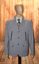 Michael Kors Men Gray Polyester Blend 3 Button Sports Coat Sz M