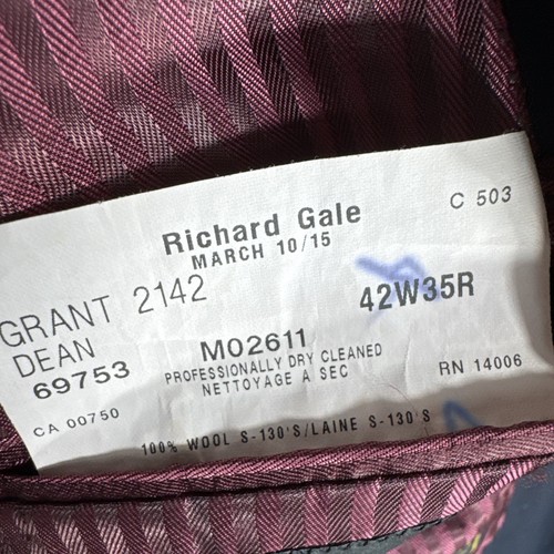 Coppley Grant 42R Navy Blue Twill ING Loro Piana Wool Super 130's Half Lined - Picture 7 of 15