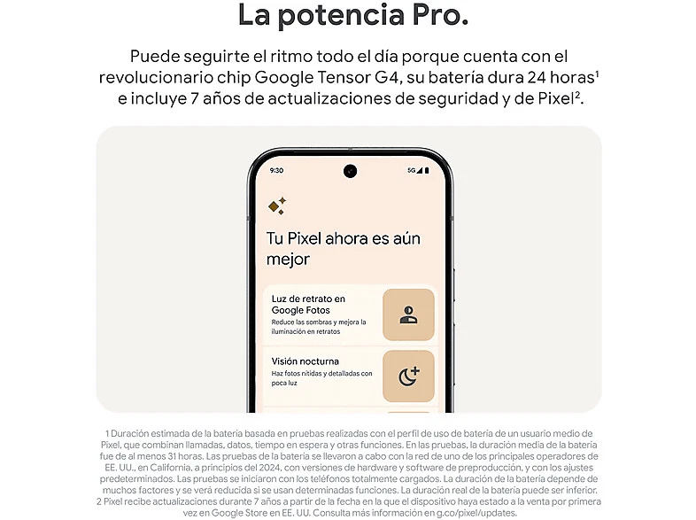 Móvil - Google Pixel 9 Pro, Obsidiana, 128 GB, 16 GB RAM, 6.3 " OLED LTPO, Googl - Imagen 4 de 4