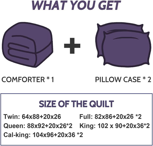 Lightweight California King Comforter Set with 2 Pillow Sham - 3 Pieces Set - Qu - Picture 7 of 8