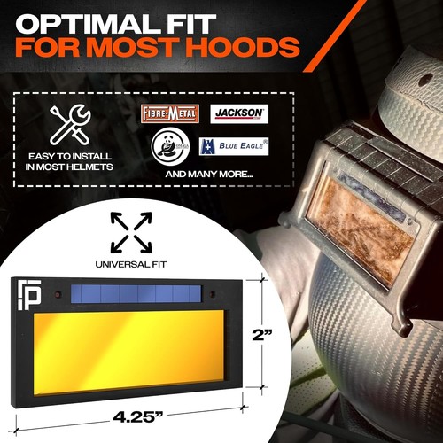 Lente de soldadura de oscurecimiento automático recubierta de oro 2x4 - Tono 11 para una protección óptima - Imagen 4 de 7